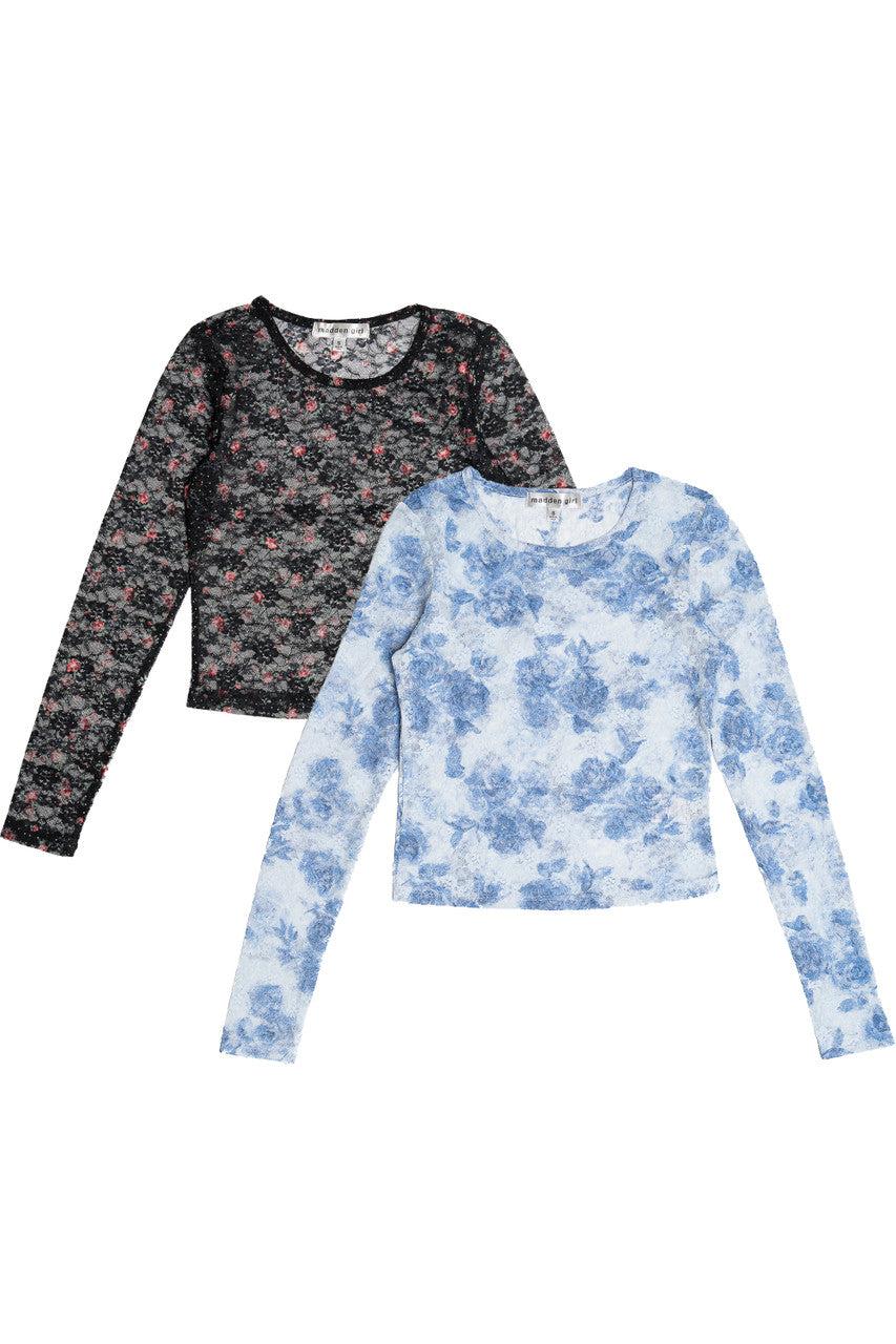 Floral Printed Lace Top Product Image
