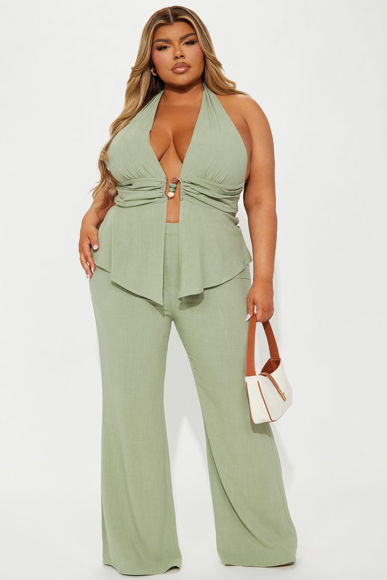 Waterfront Babe Pant Set - Olive Product Image