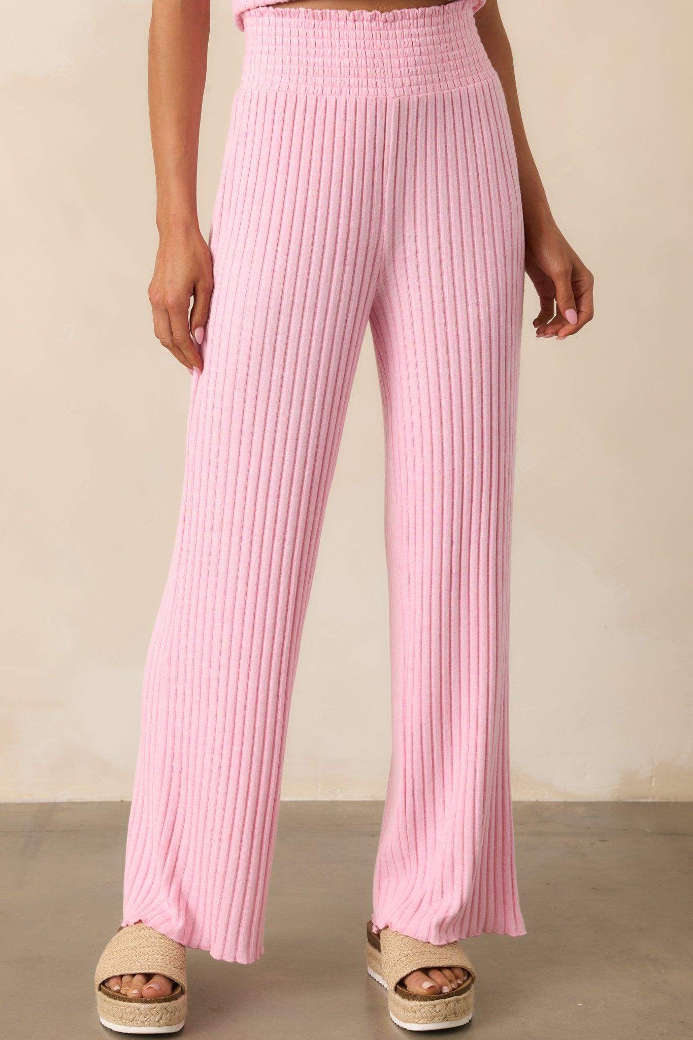 Z Supply Pink Dawn Smocked Rib Pant Product Image