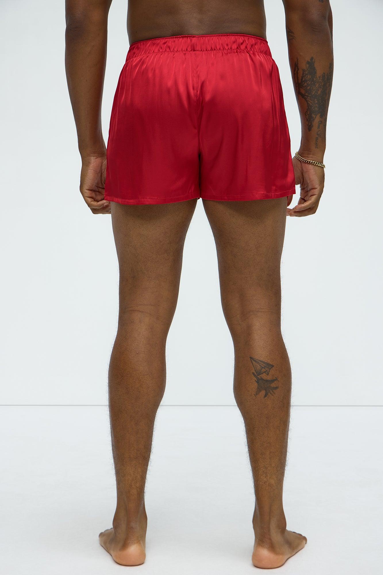 Satin Relaxed Boxer - Red Product Image