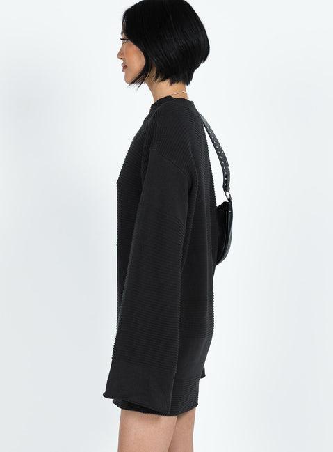 Cheyenne Knit Sweater Dress Black Product Image