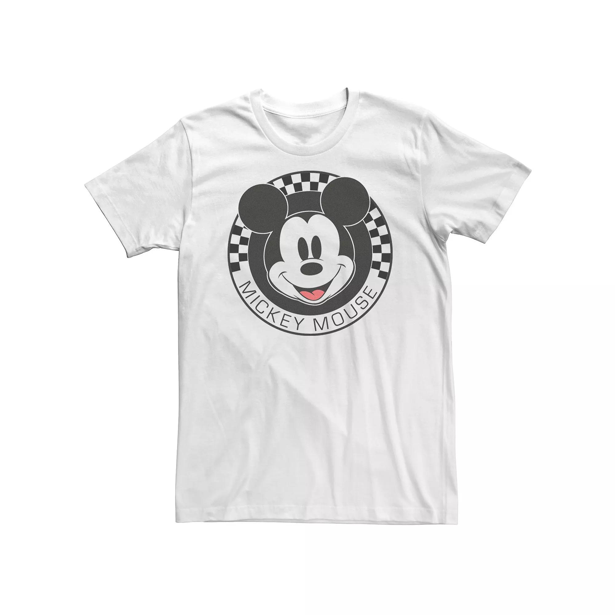 Big & Tall Disney Mickey & Friends Mickey Mouse Checkerboard Circle Tee, Men's,  Product Image