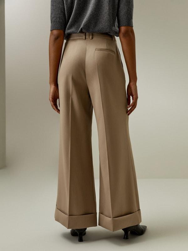 Retro Cropped Flare Trousers Product Image