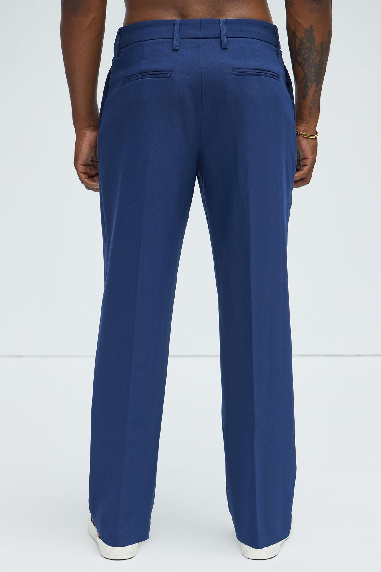 Ronan Relaxed Tapered Trousers - Navy Product Image