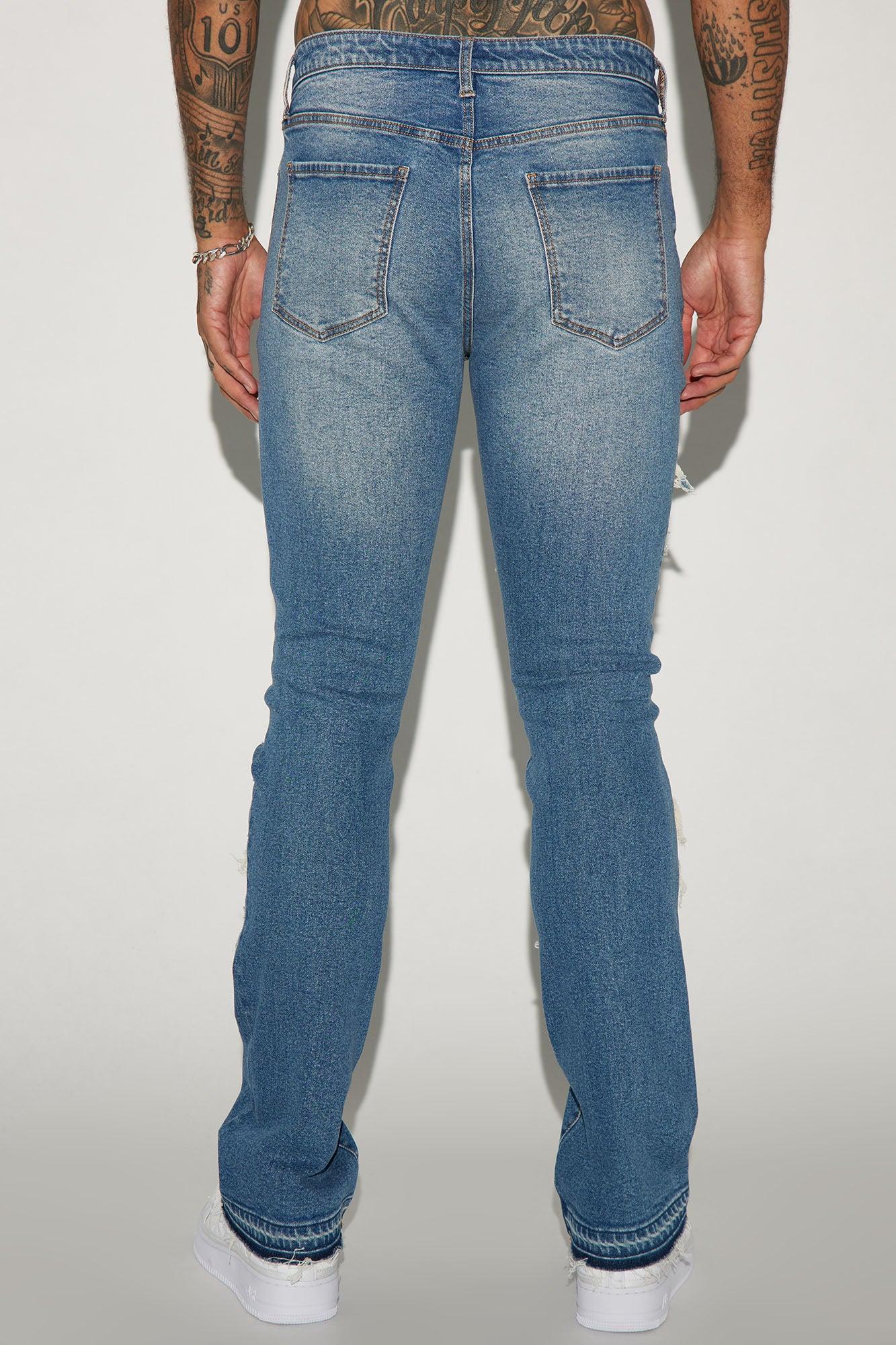 Cuff Me Stacked Skinny Flared Jeans - Medium Wash Product Image