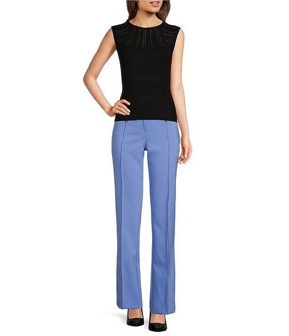 DKNY By Donna Karan Knit Illusion Crew Neck Sleeveless Top Product Image