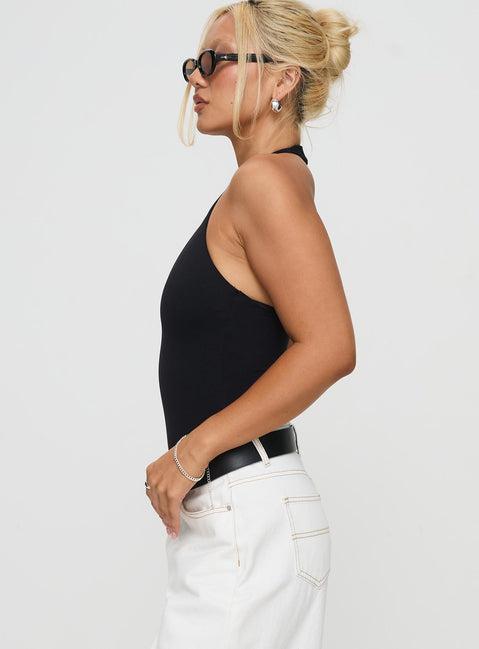 Someone New Halter Bodysuit Black Product Image