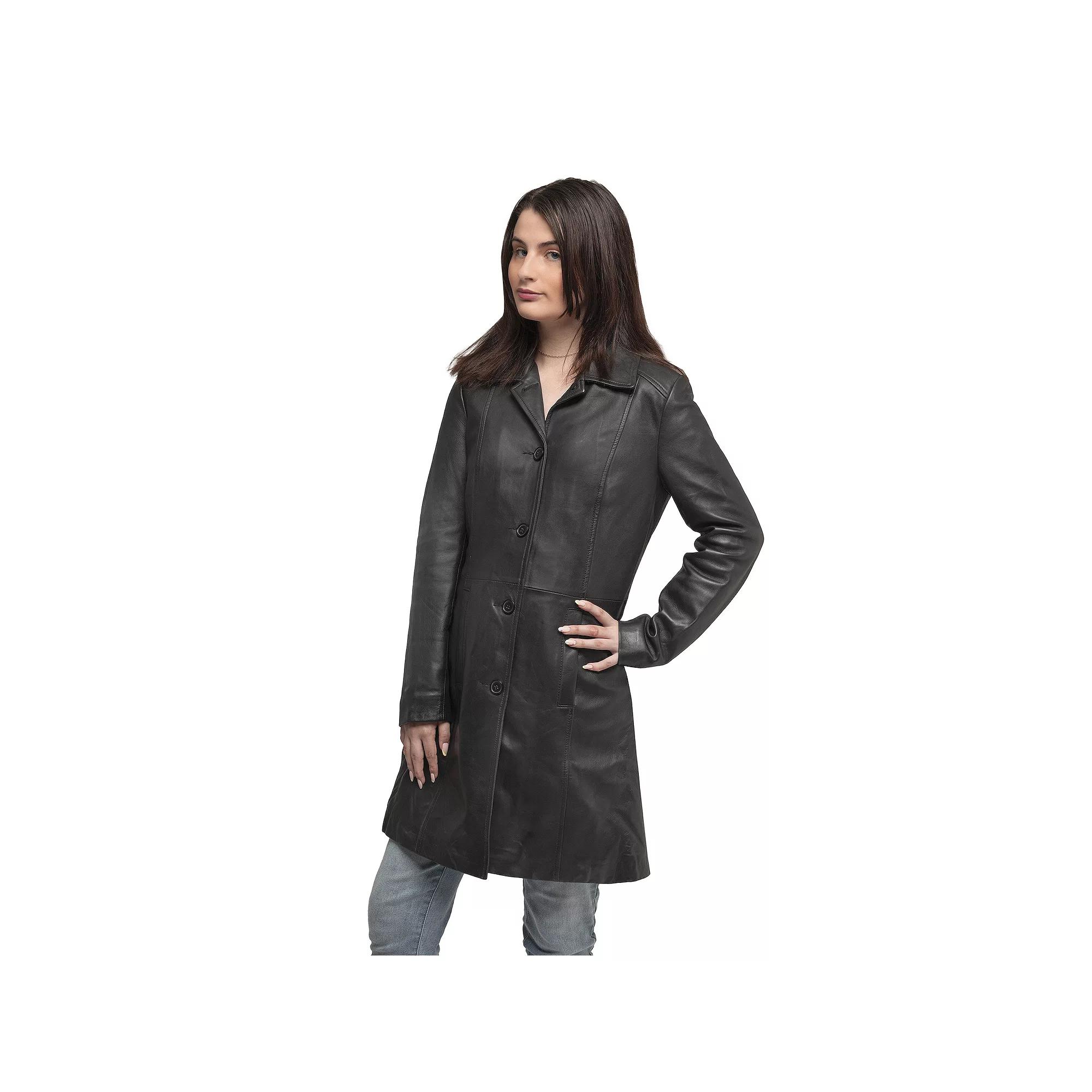 Women's Whet Blu Julia Leather Trench Coat,  Product Image
