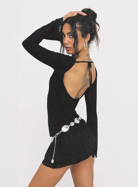 Lukea Long Sleeve Mini Dress Black Product Image