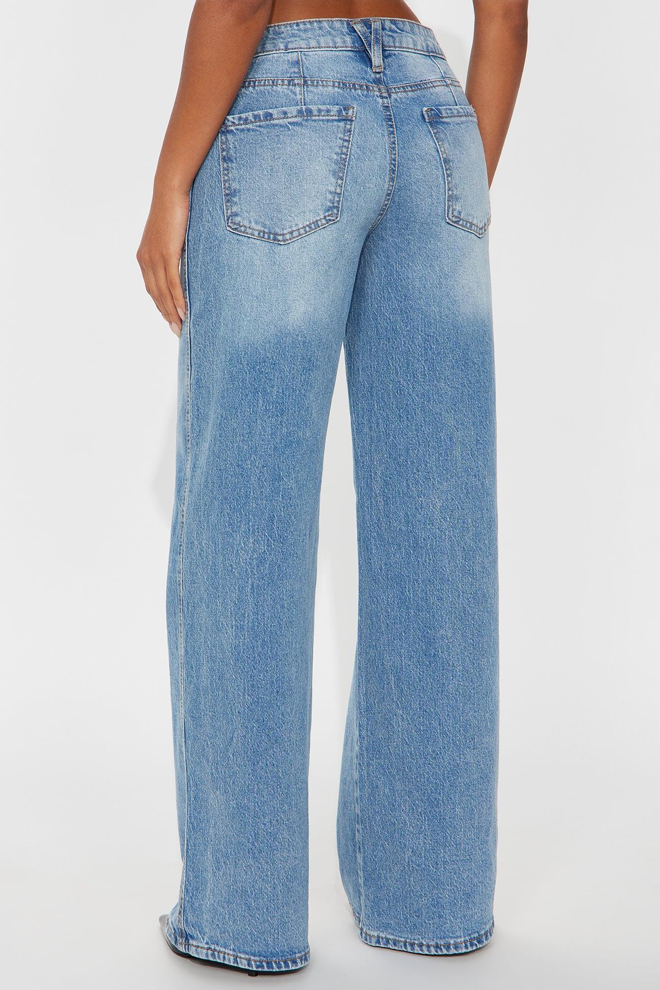 Perfection Slouchy Wide Leg Jeans - Medium Wash Female Product Image