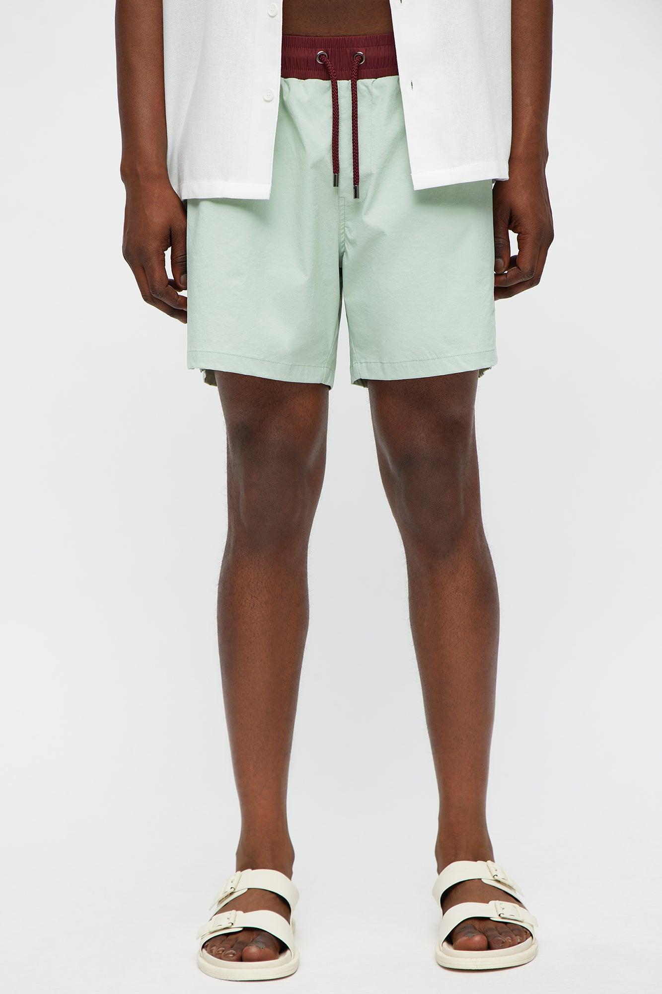 Chateau Essence Taped Swim Mid Trunk - Sage/combo Product Image