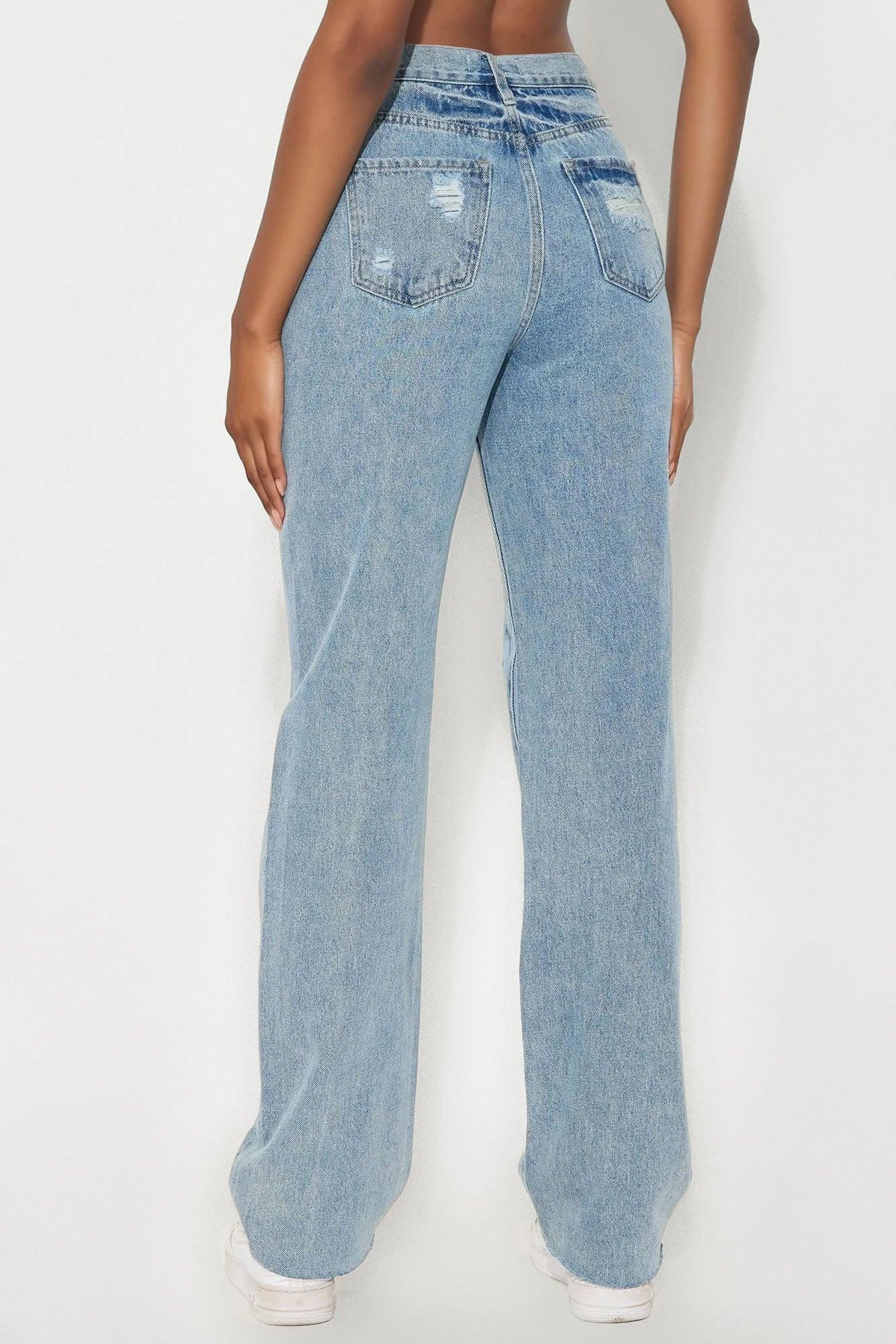 Tall Topanga 90's Ripped Straight Leg Jeans - Medium Wash Female Product Image