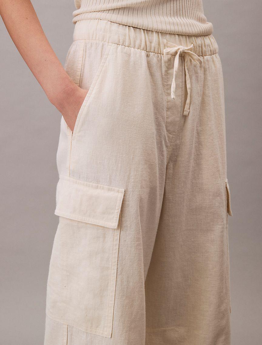 Linen Blend Cargo Pants Product Image