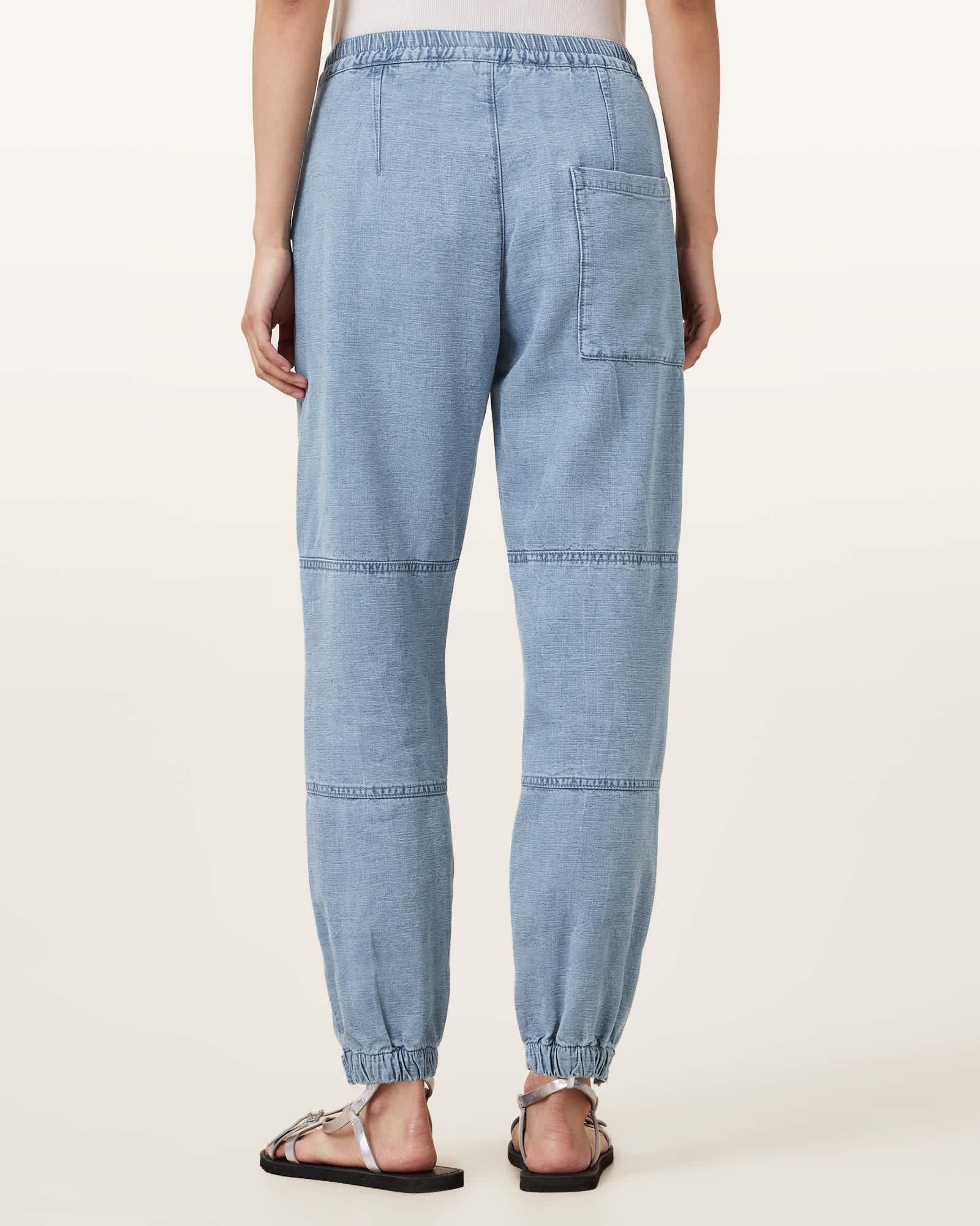 Val High-Rise Cargo Linen Blend Pants Light Blue | ALLSAINTS US Product Image