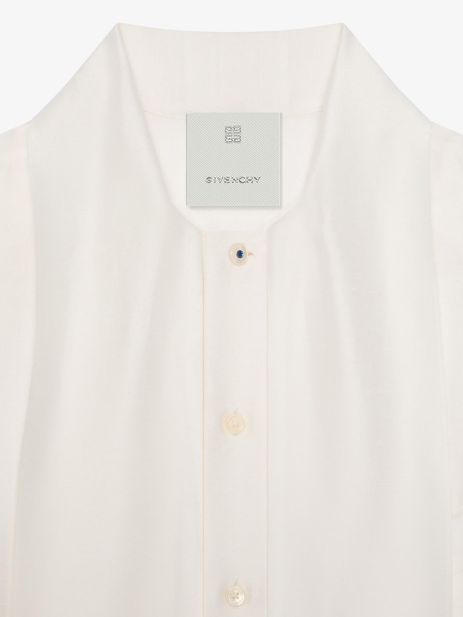 Shirt in silk blend with lavalliere and HG embroidery Product Image