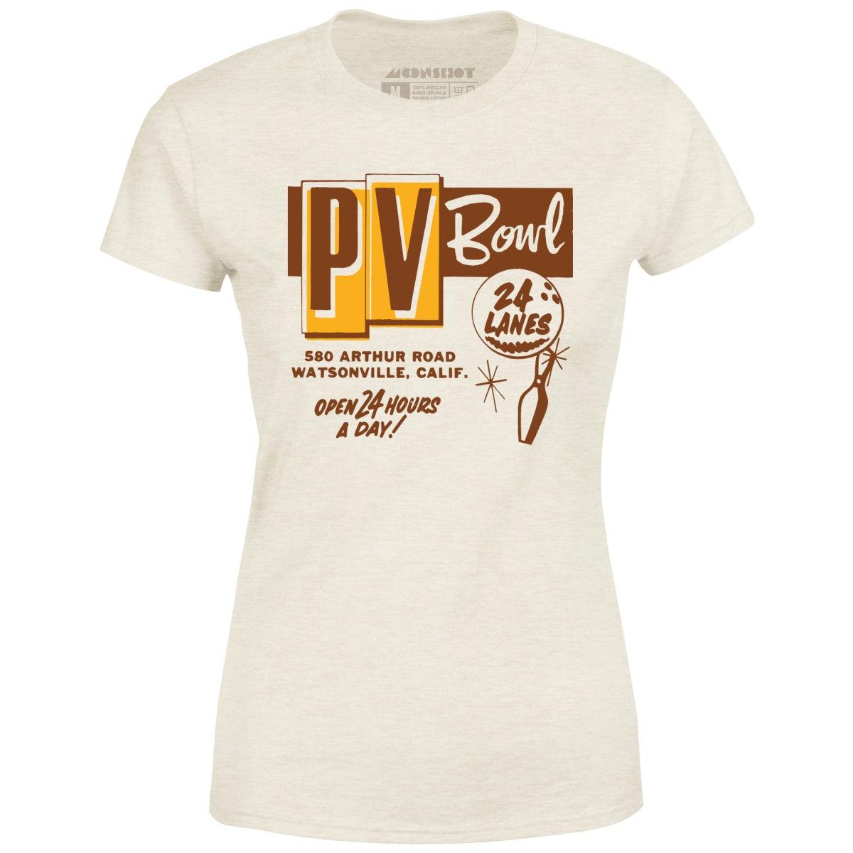 PV Bowl - Watsonville, CA - Vintage Bowling Alley - Women's T-Shirt Female Product Image
