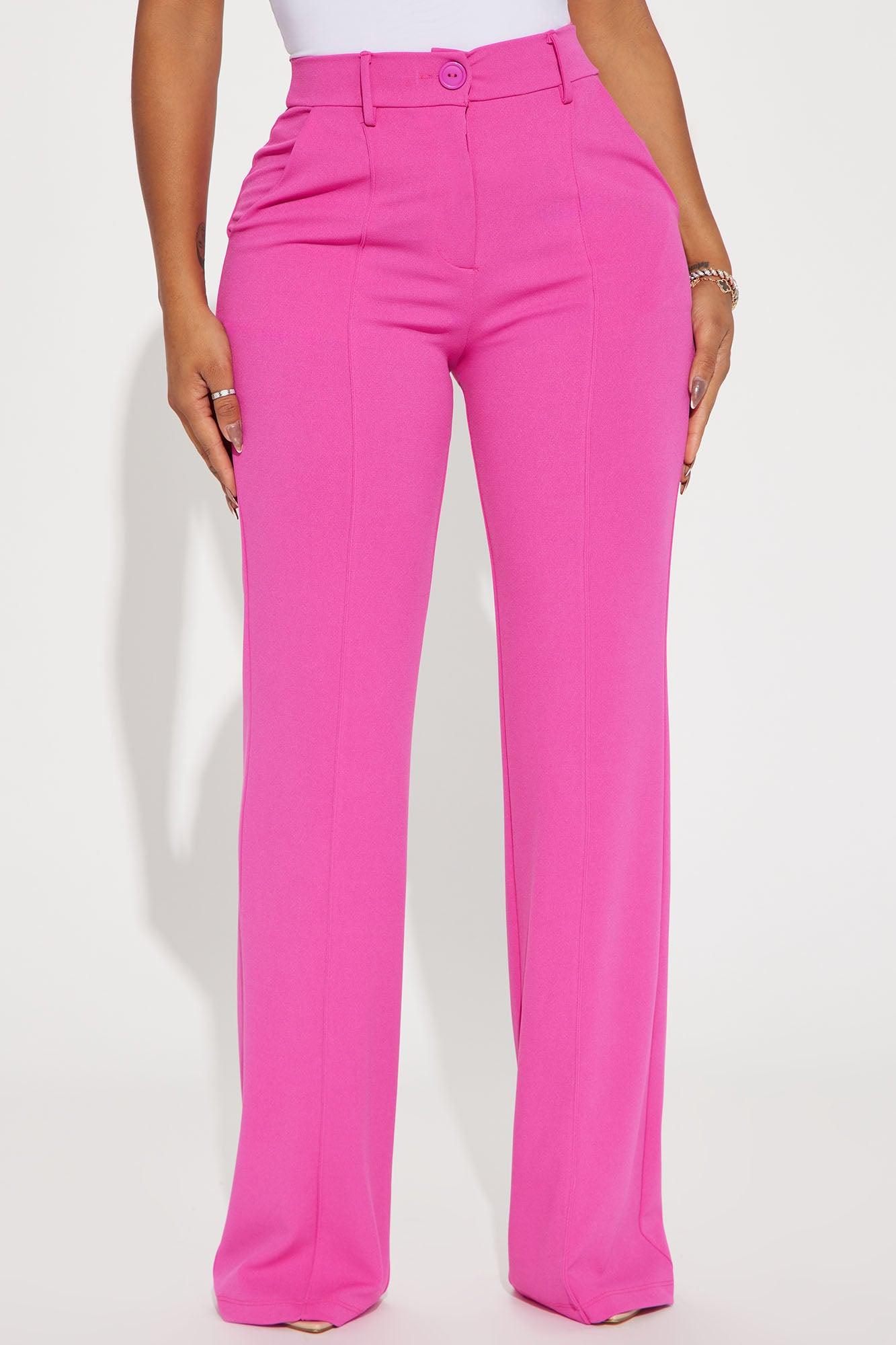 Heidi Wide Leg Trouser Pant - Fuchsia Product Image