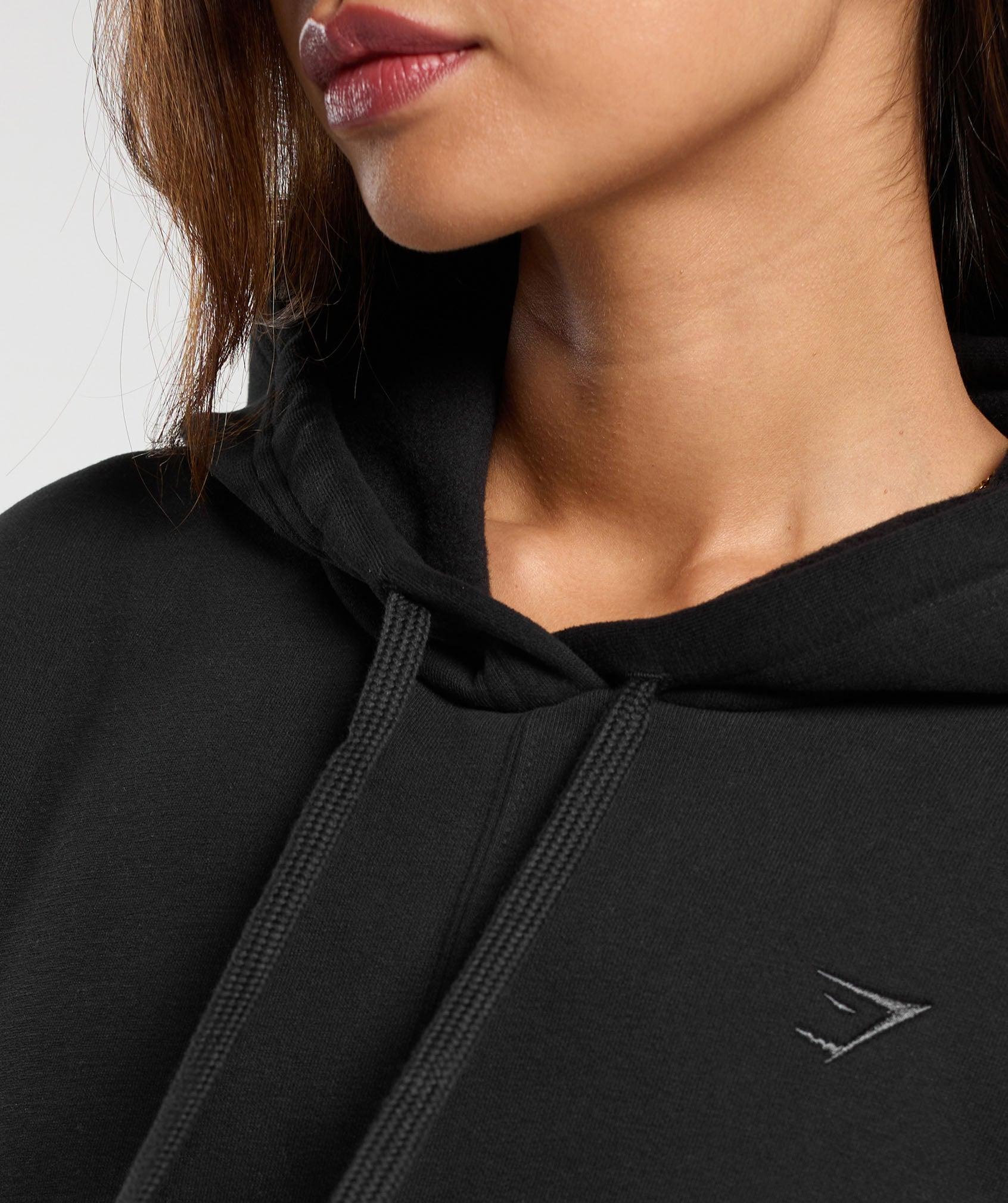 Gymshark Fleece Crop Pullover - Black Female Product Image
