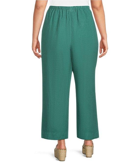 Bryn Walker Plus Anka Light Linen Elastic Waist Straight Leg Pants Product Image