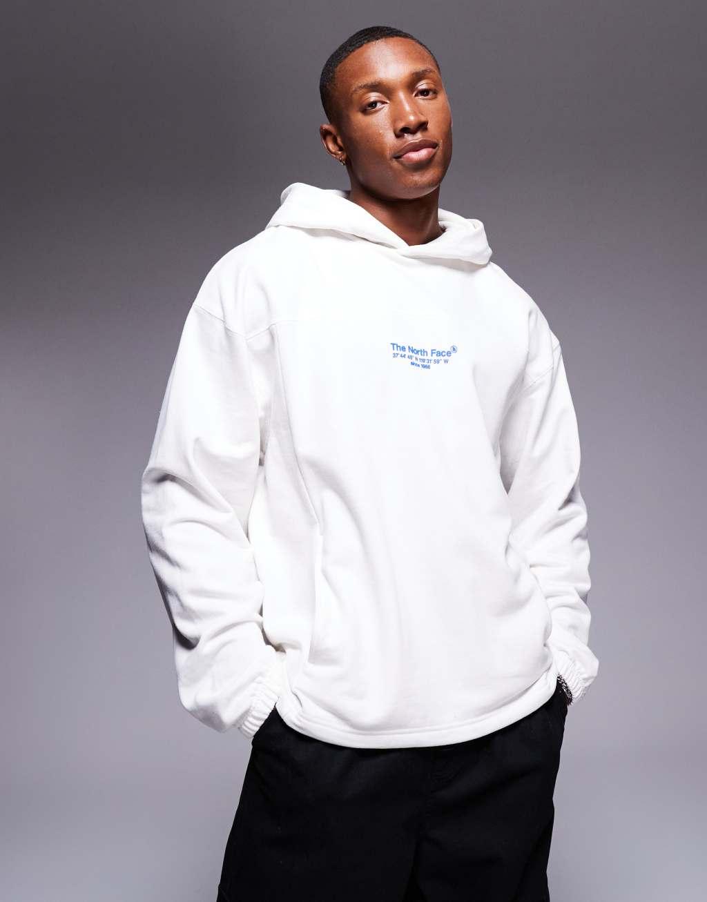 The North Face Axys pullover hoodie with graphic back print in white Product Image