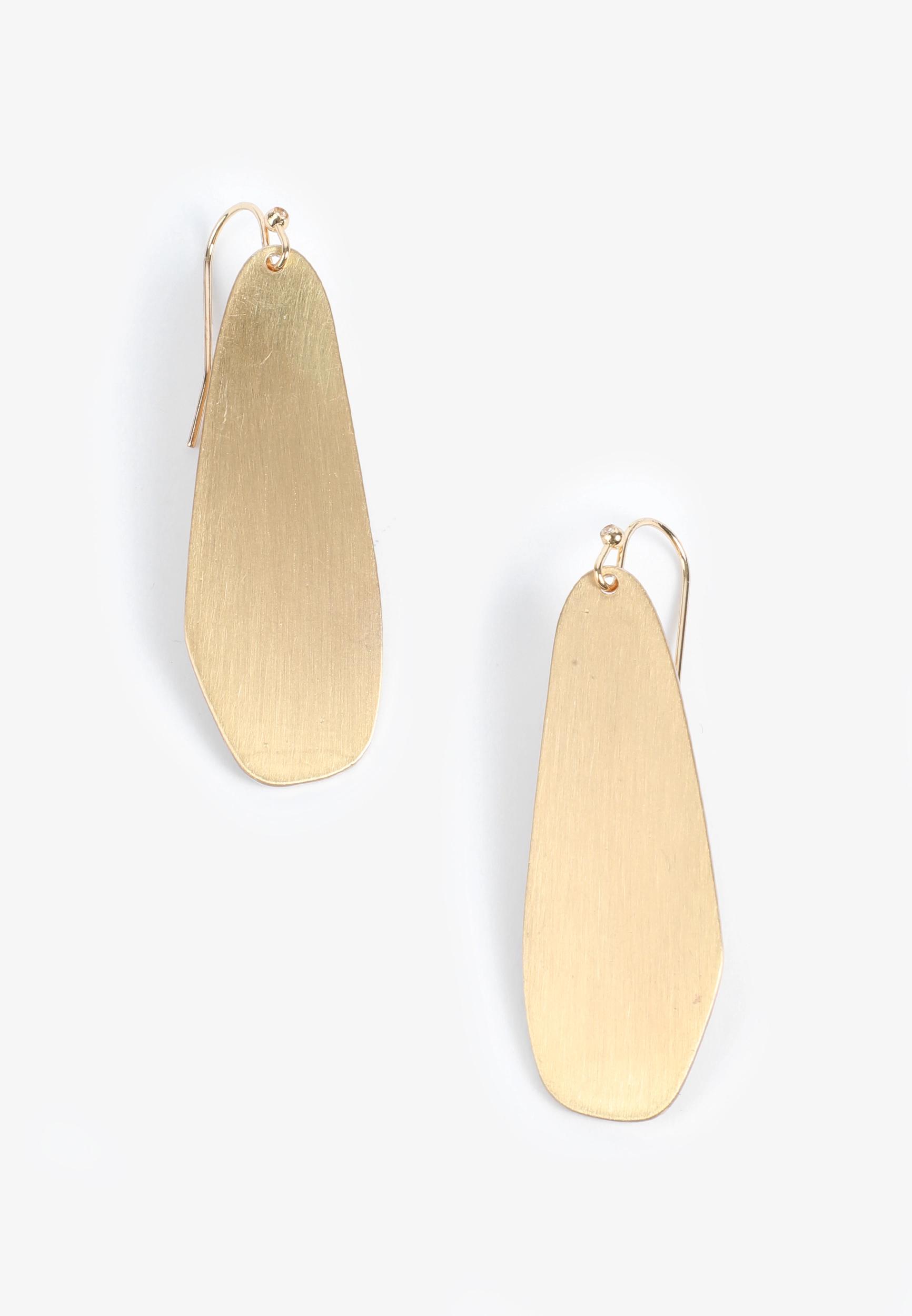 Gold Brushed Paddle Drop Earrings Product Image