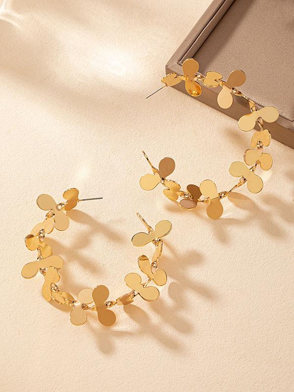 Flower Shape Geometric Drop Earrings Product Image