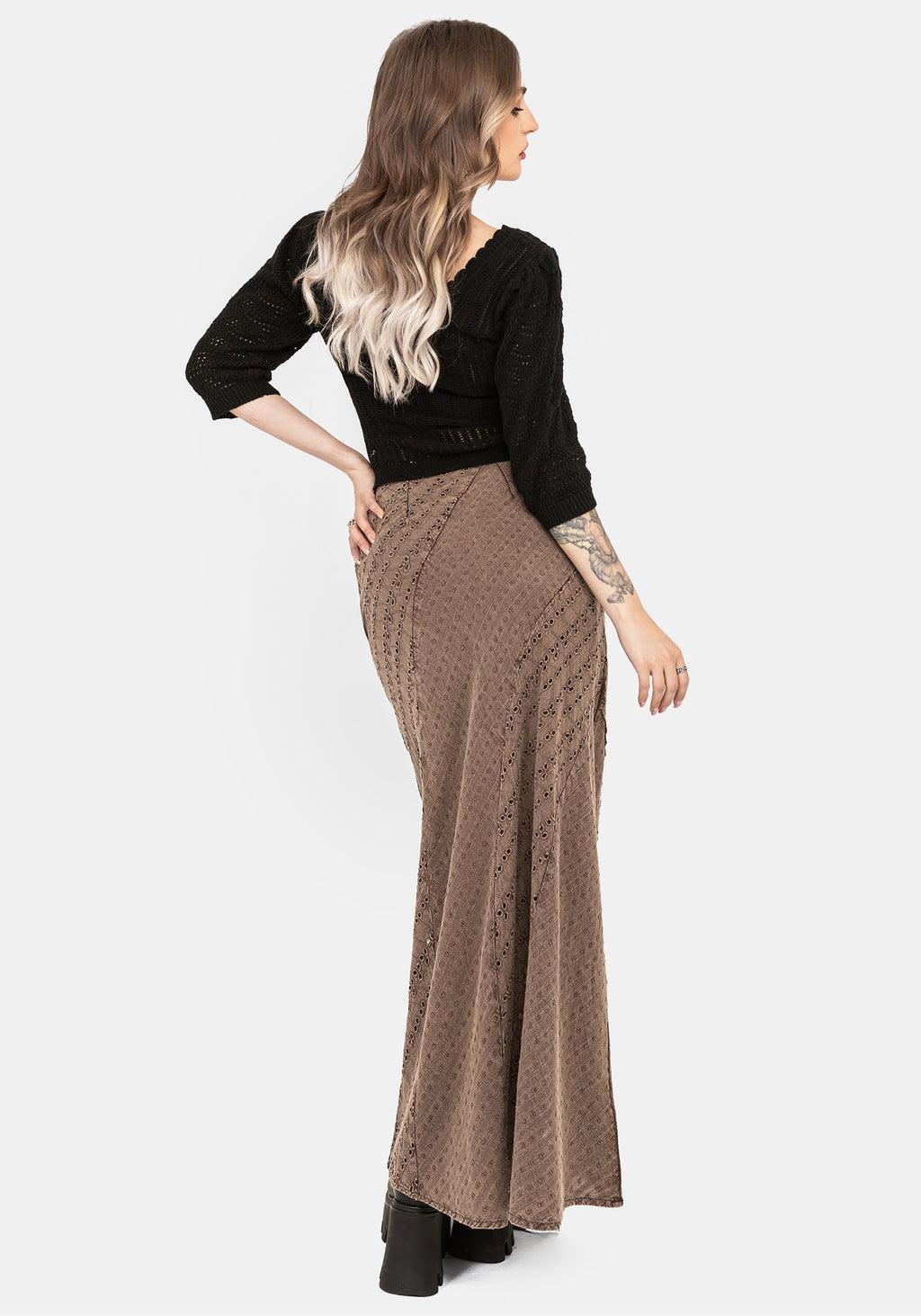 Summerisle Cotton Broderie Detail Midaxi Skirt Product Image