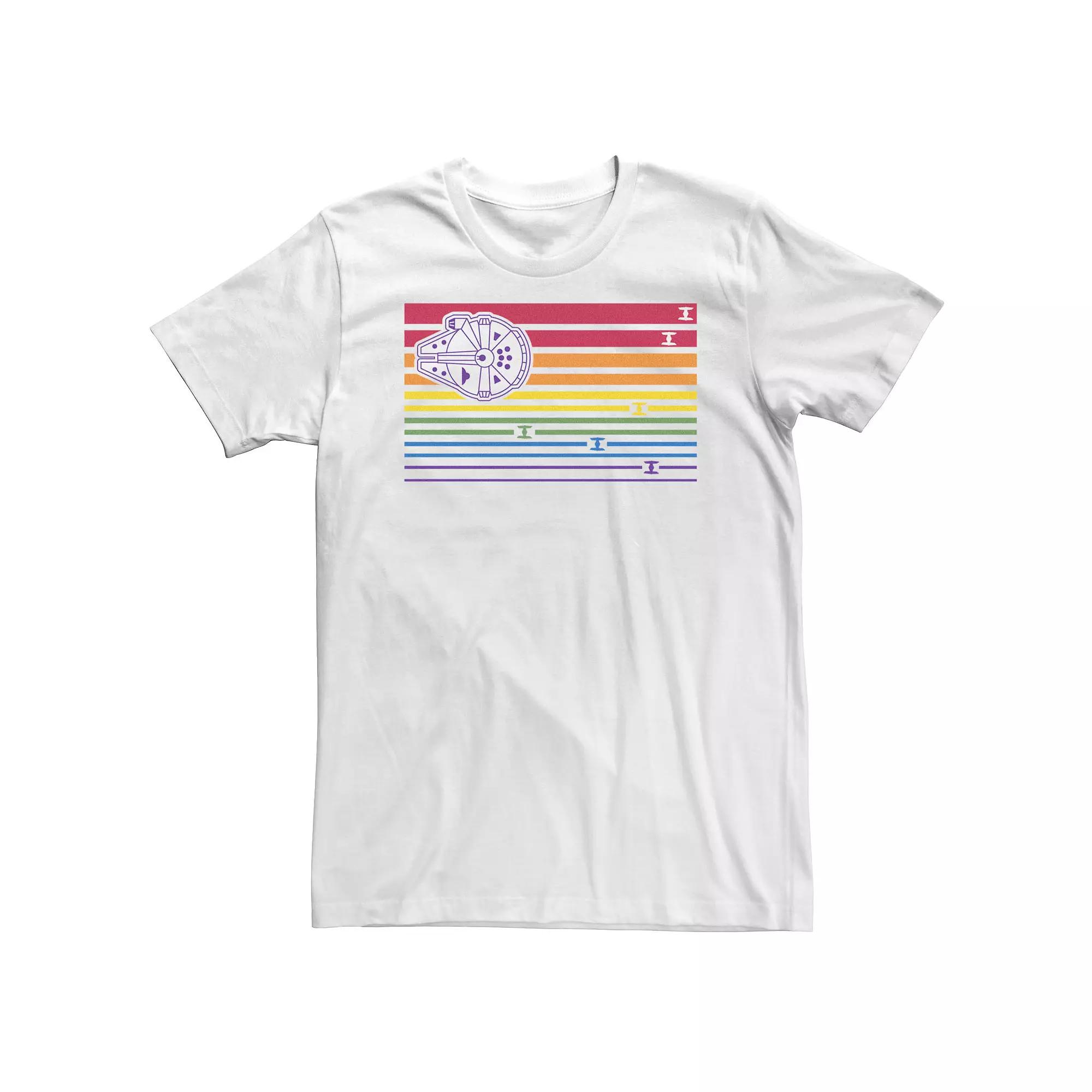 Men's Star Wars Ship Stripes Rainbow Tee,  Product Image