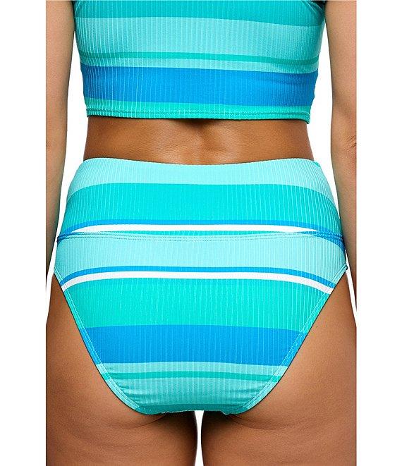 Next by Athena Bermuda Stripe Harmony Rib Texture High Waist Swim Bottom Product Image
