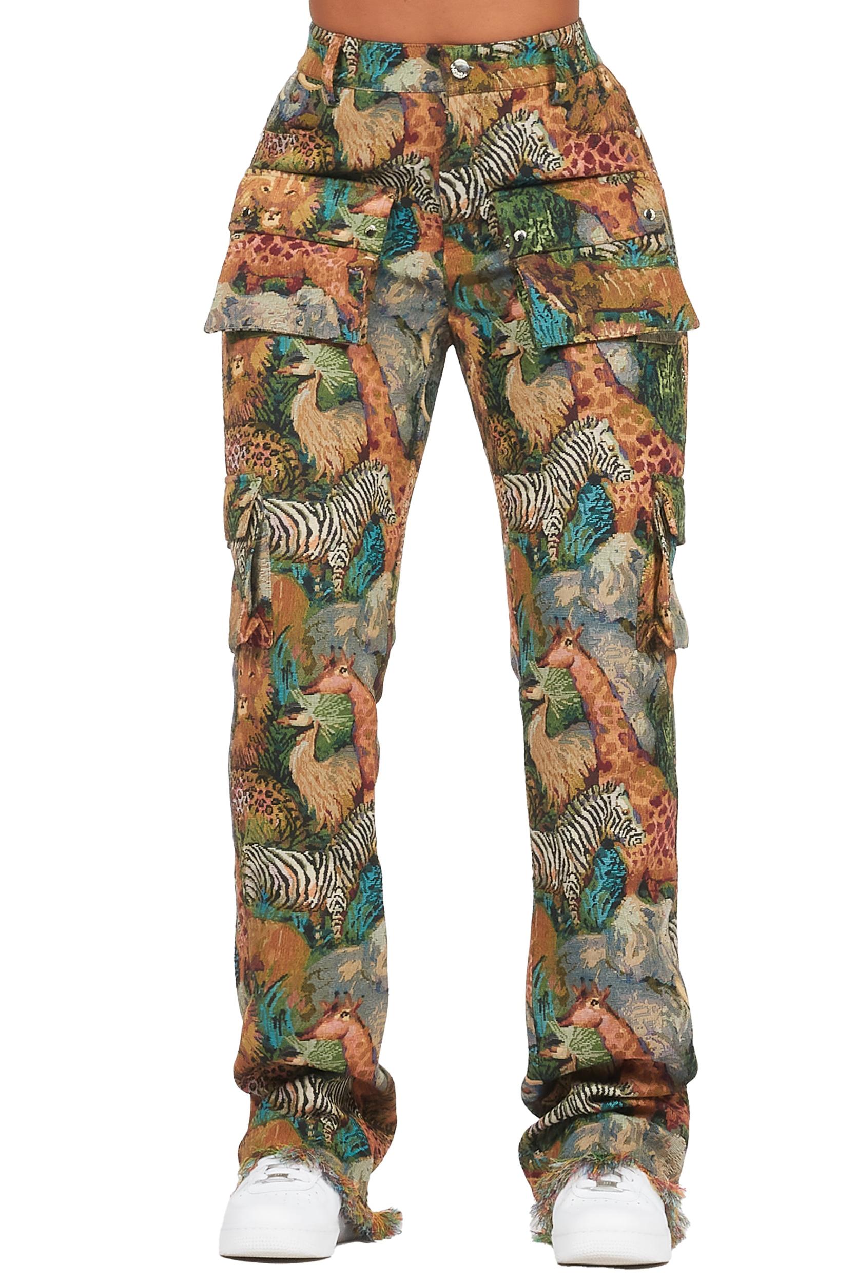 Channa Multi Animal Print Cargo Tapestry Pant Female Product Image