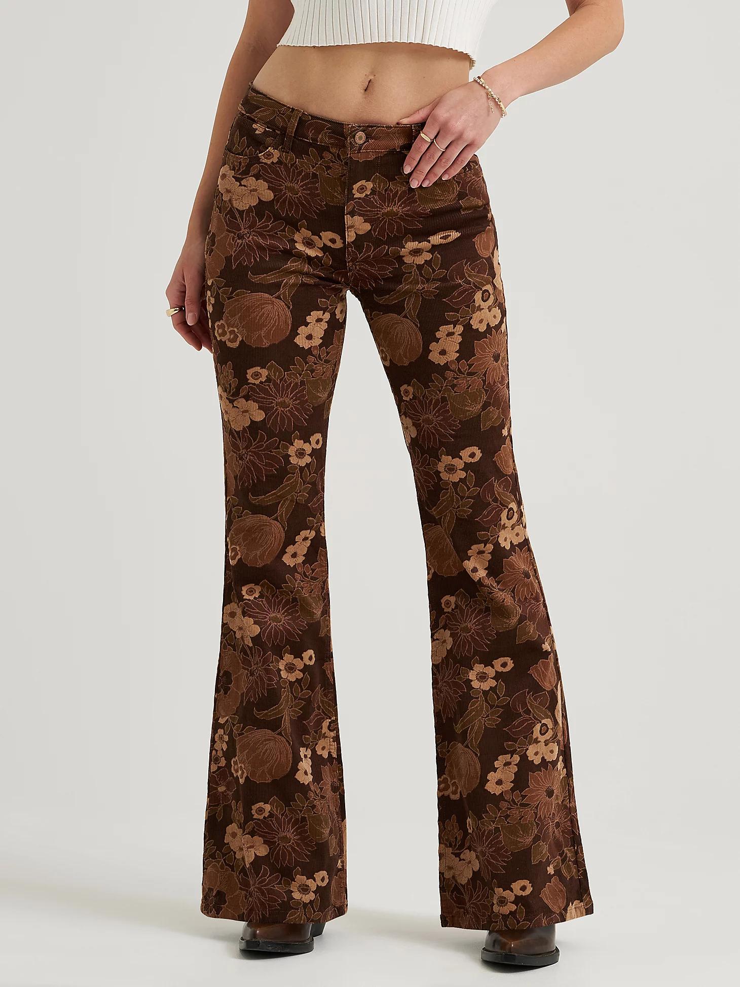 Women's Wrangler® Corduroy High Rise Fierce Flare Jean in Golden Eden Product Image