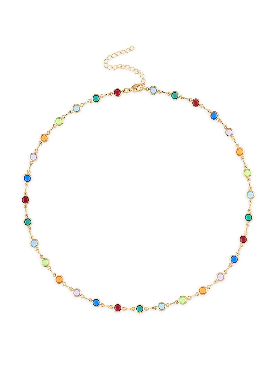 Womens 18K Gold-Filled & Cubic Zirconia Station Necklace Product Image