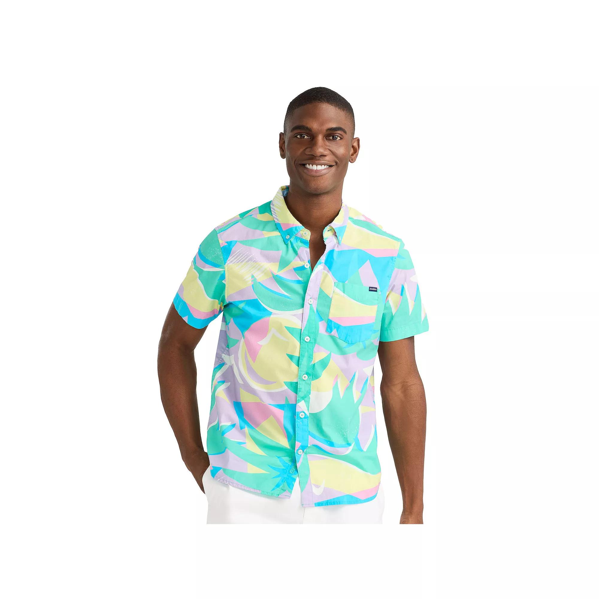 Men's Chubbies Short Sleeve Button Down Shirt, Size: Large, Pastel Purple Product Image