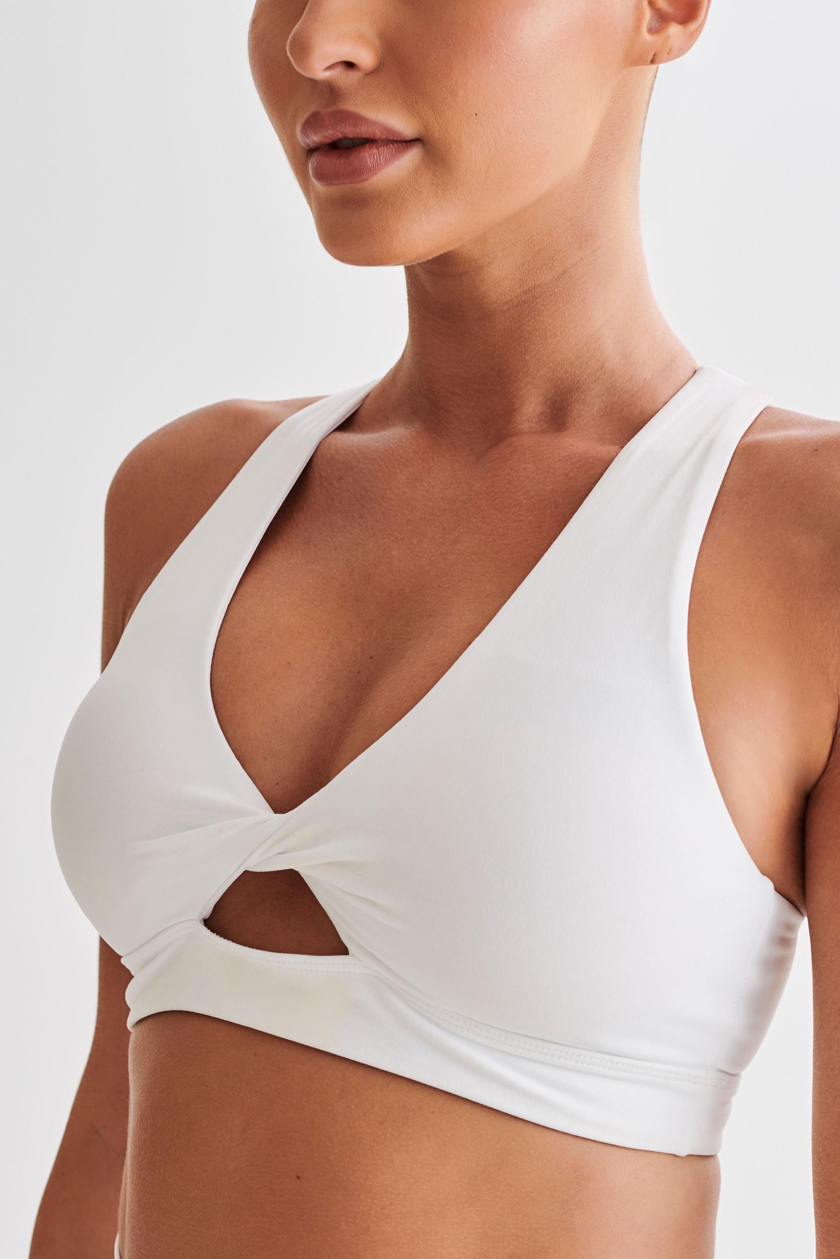 Jackie Twist Crop Top - White Product Image