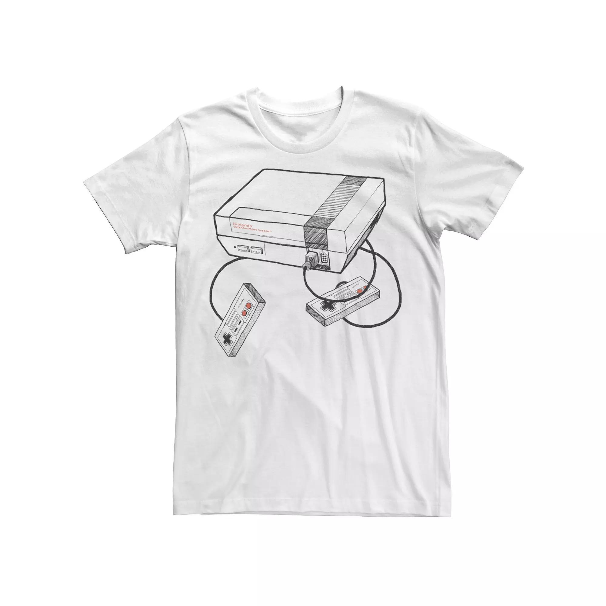 Men's Nintendo NES Console Sketch Outline Tee,  Product Image