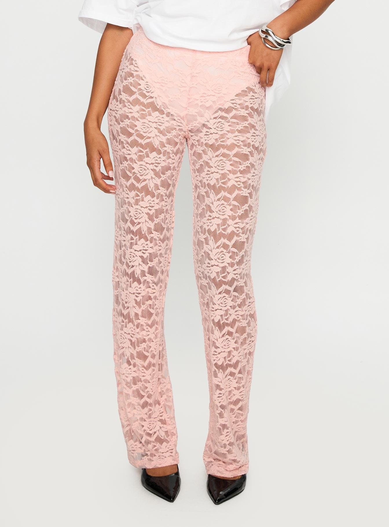 Peru Lace Pants Pink Product Image