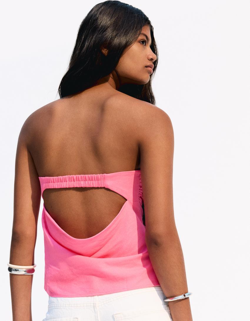 Linen blend bandeau top Product Image