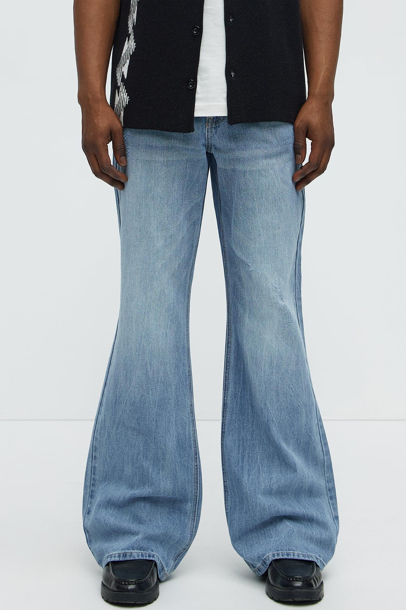 Stacked Slim Flare Make You Look Jeans - Medium Blue Wash Male Product Image