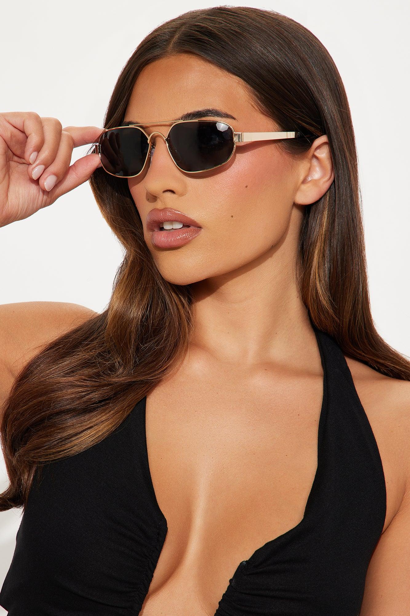 Sunset Drive Aviator Sunglasses - Gold Product Image