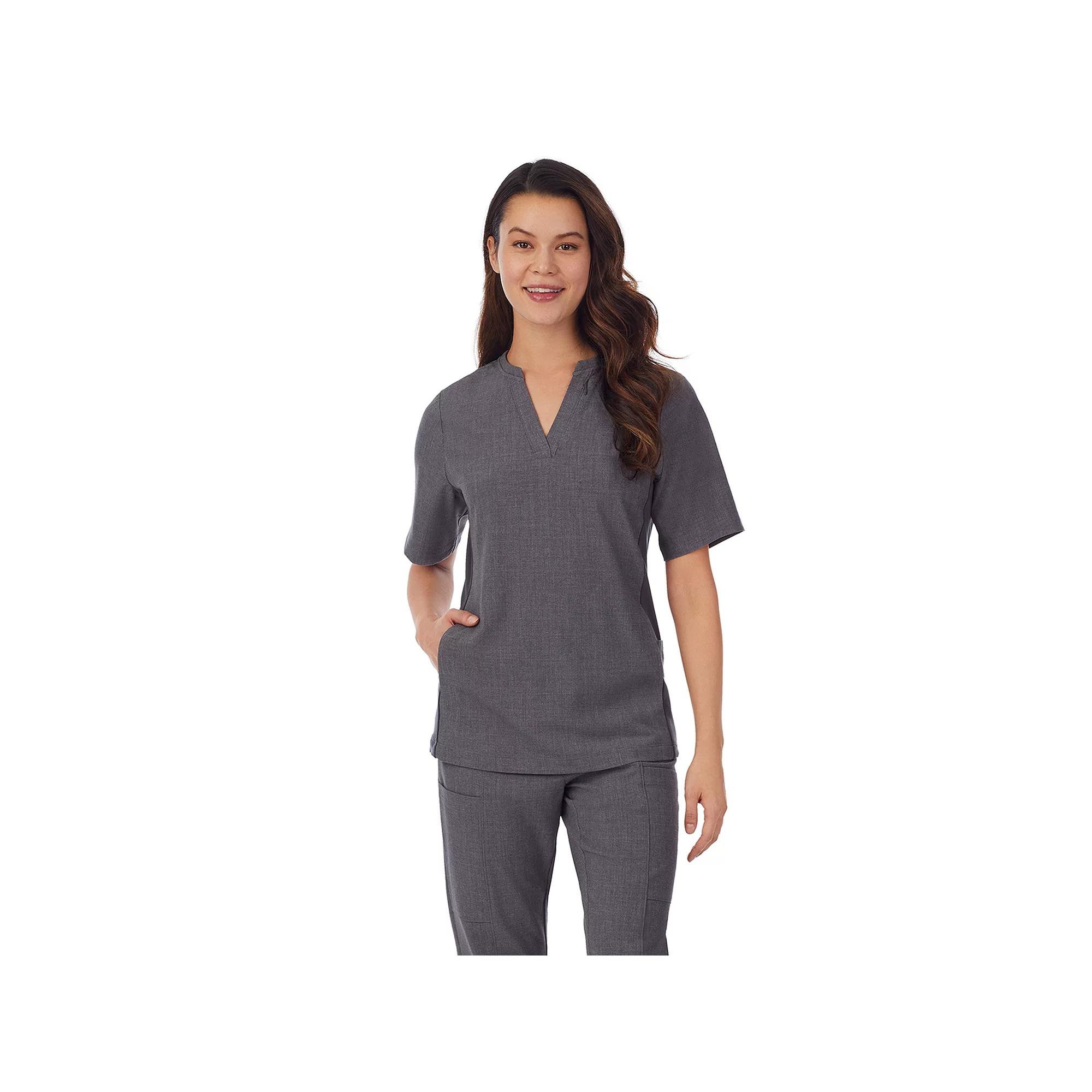 Women's Cuddl Duds® Scrubs 4-Pocket Split Neck Top,  Product Image