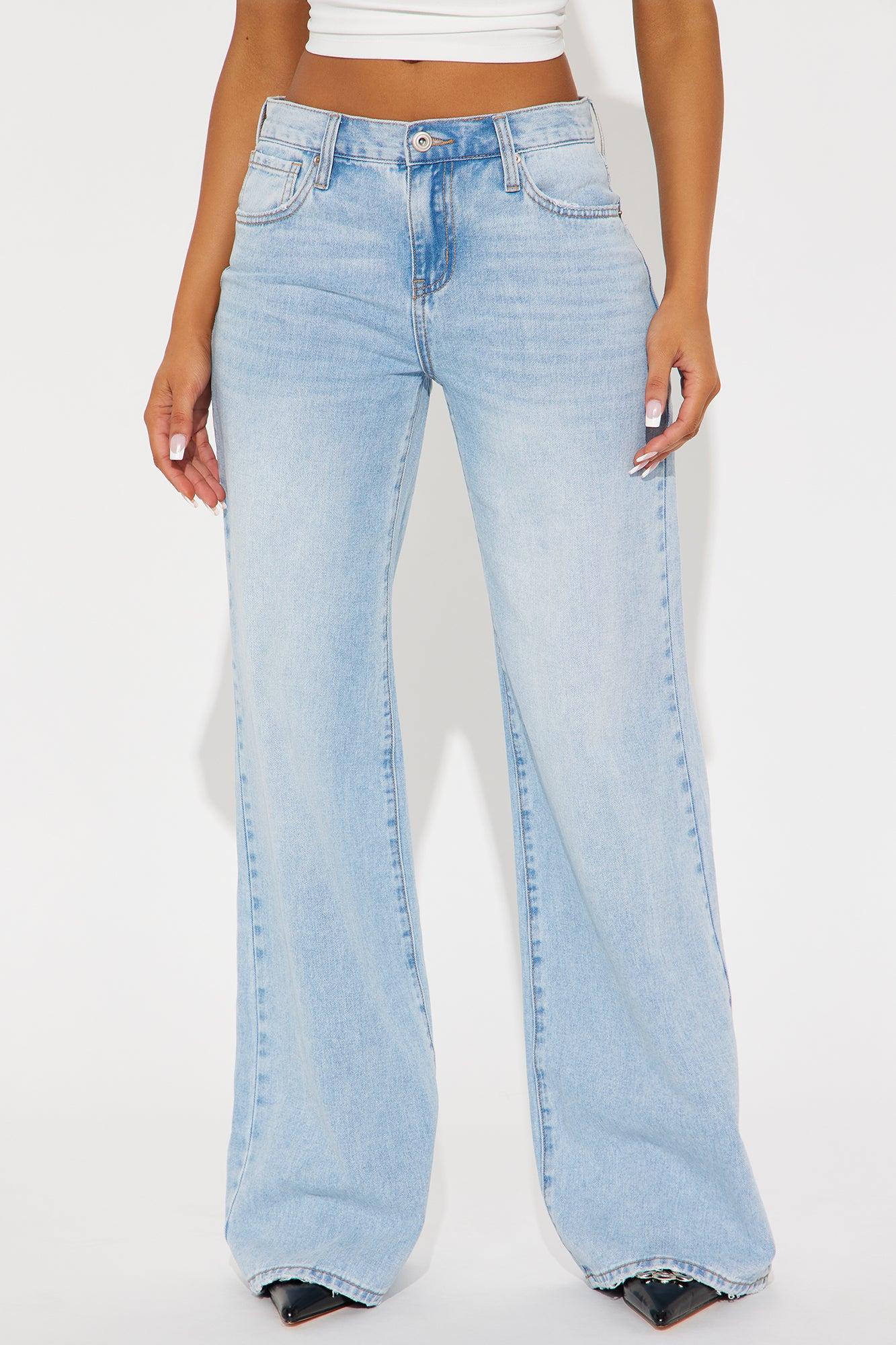 Maize Non Stretch Wide Leg Jeans - Light Wash Product Image