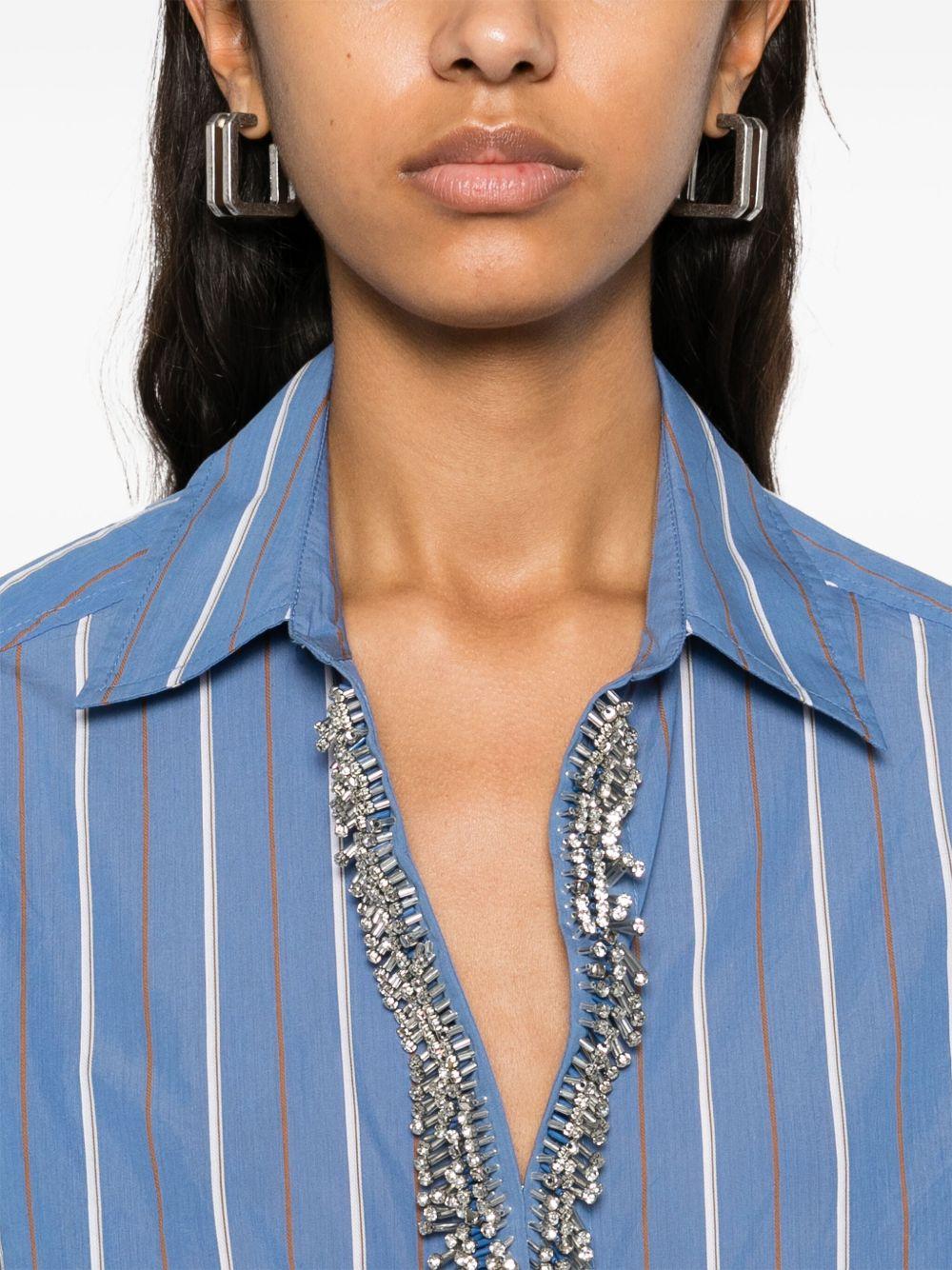 crystal-embellished striped shirt Product Image