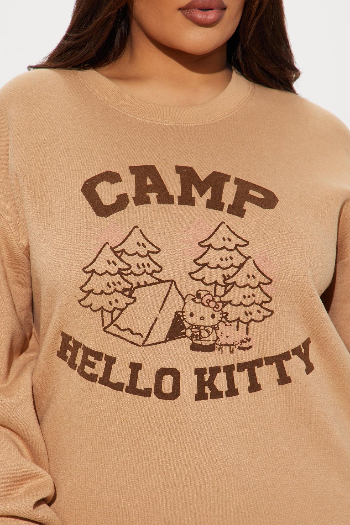 Camp Hello Kitty Oversized Sweatshirt - Mocha Product Image