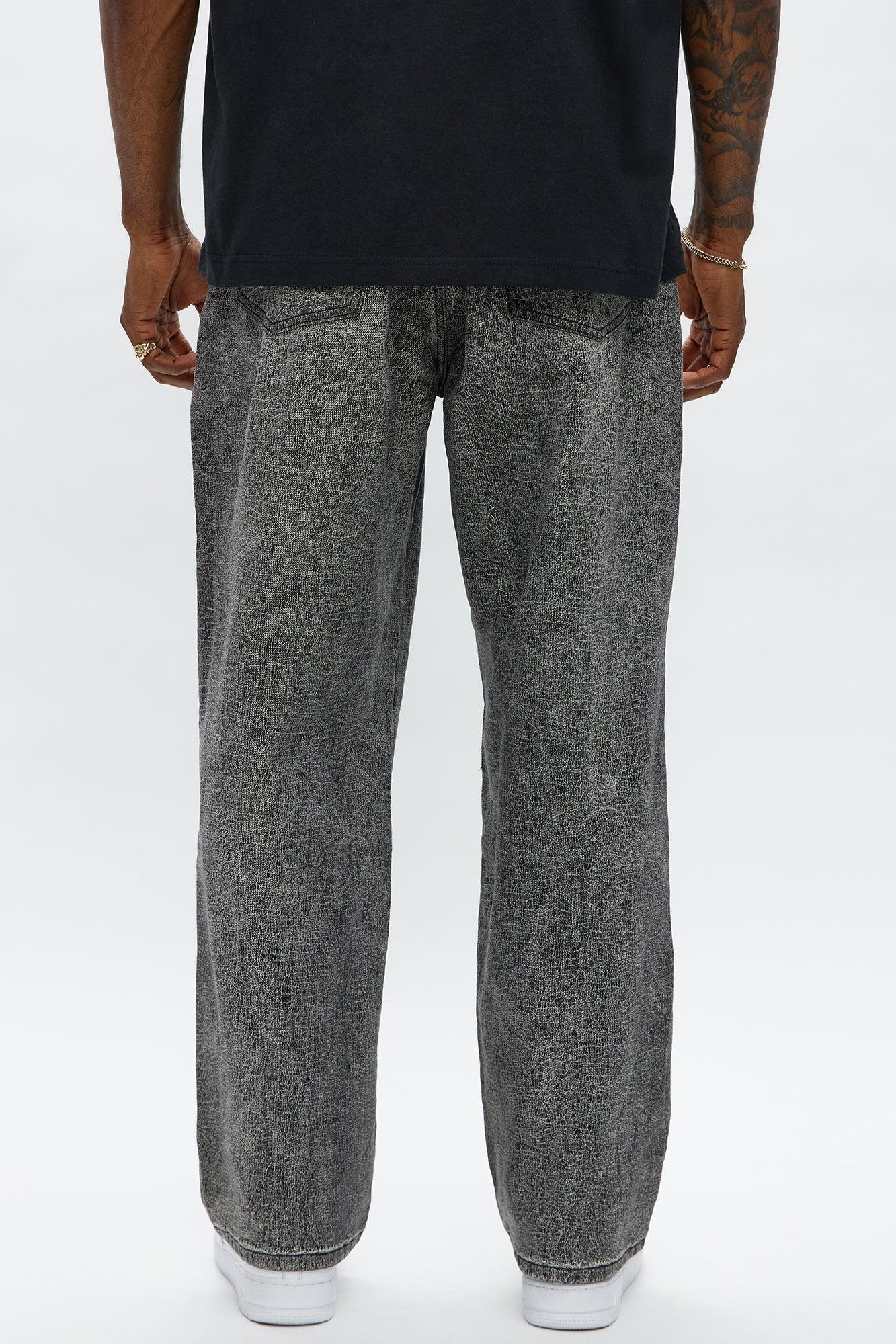 Crack The Code Baggy Jeans - Grey Male Product Image