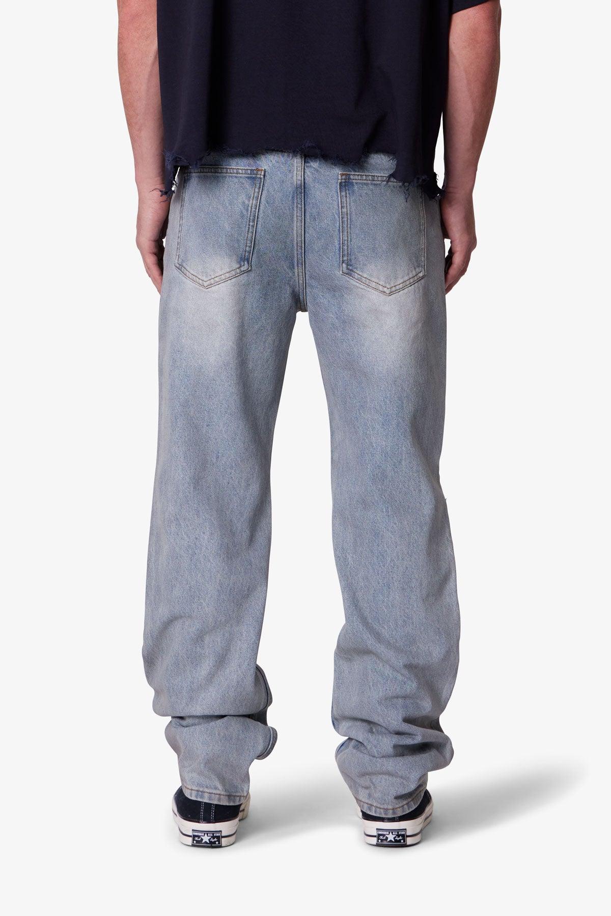 Painted Straight Denim - Light Blue Product Image