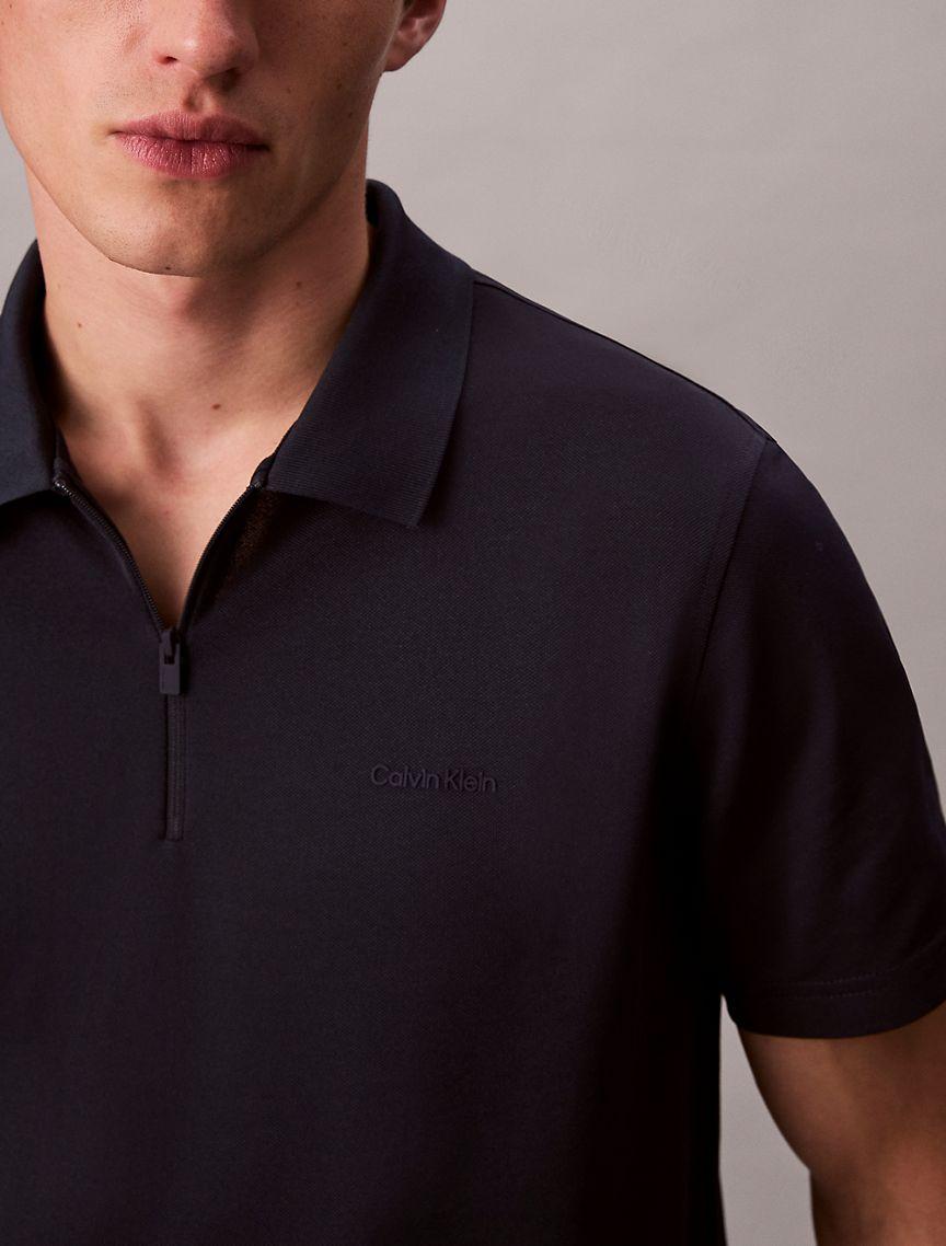 Tech Pique Zip Polo Shirt Product Image