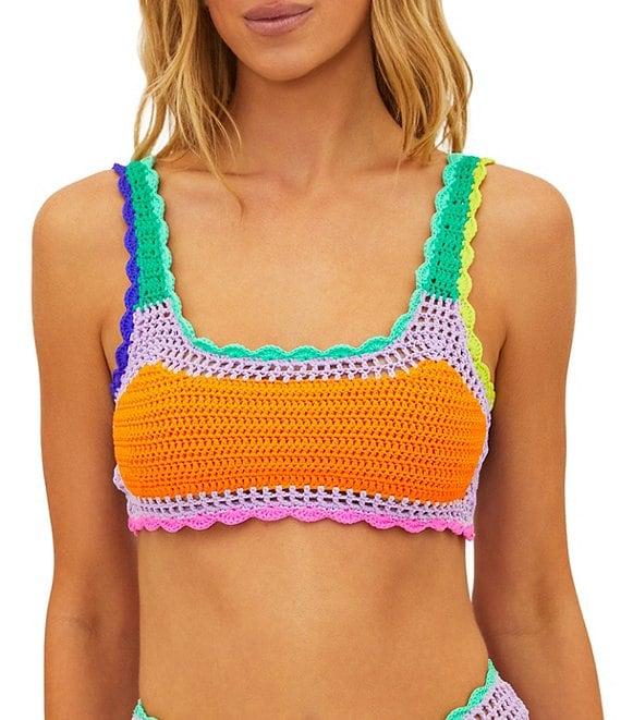 Beach Riot Wyatt Crochet Colorblock High Waisted Swim Bottom Product Image