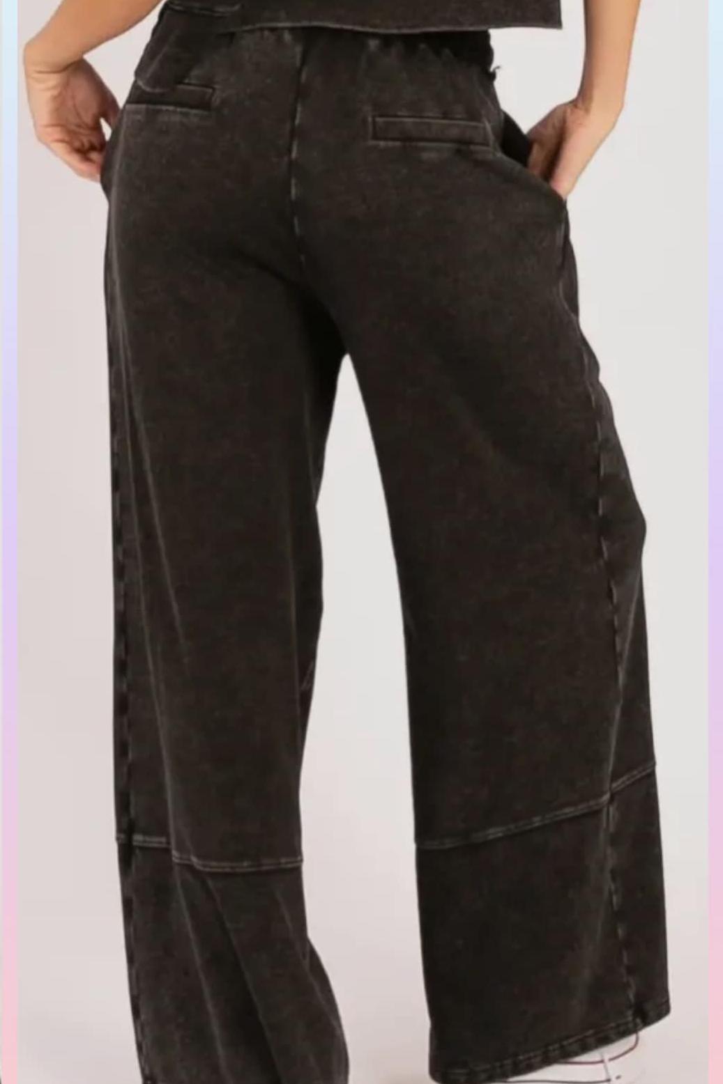 Wide Leg Drawstring Pants Product Image