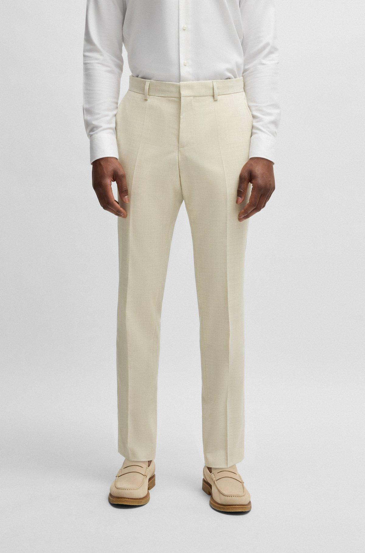 Formal trousers in a patterned virgin-wool blend Product Image