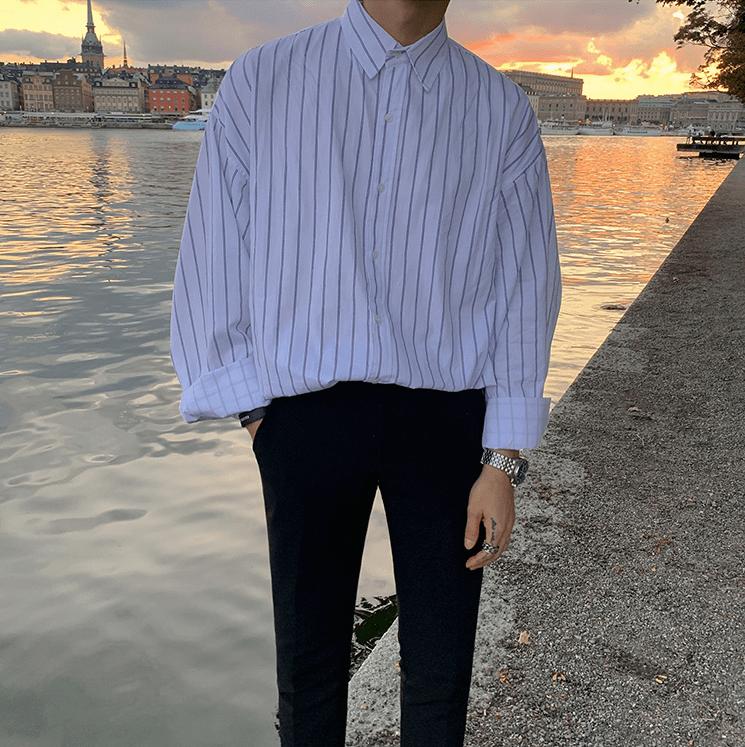 RT No. 2742 LOOSE STRIPE SHIRT Product Image